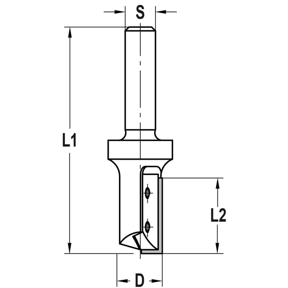 Keermesgroeffrees Ø 10 x 25 mm, TL=75 mm, S=10 mm, HW