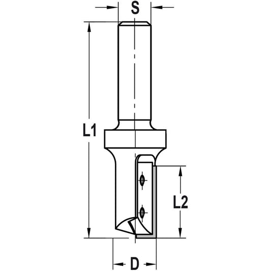Keermesgroeffrees Ø 16 x 50 mm, TL=100 mm, S=12 mm, HW