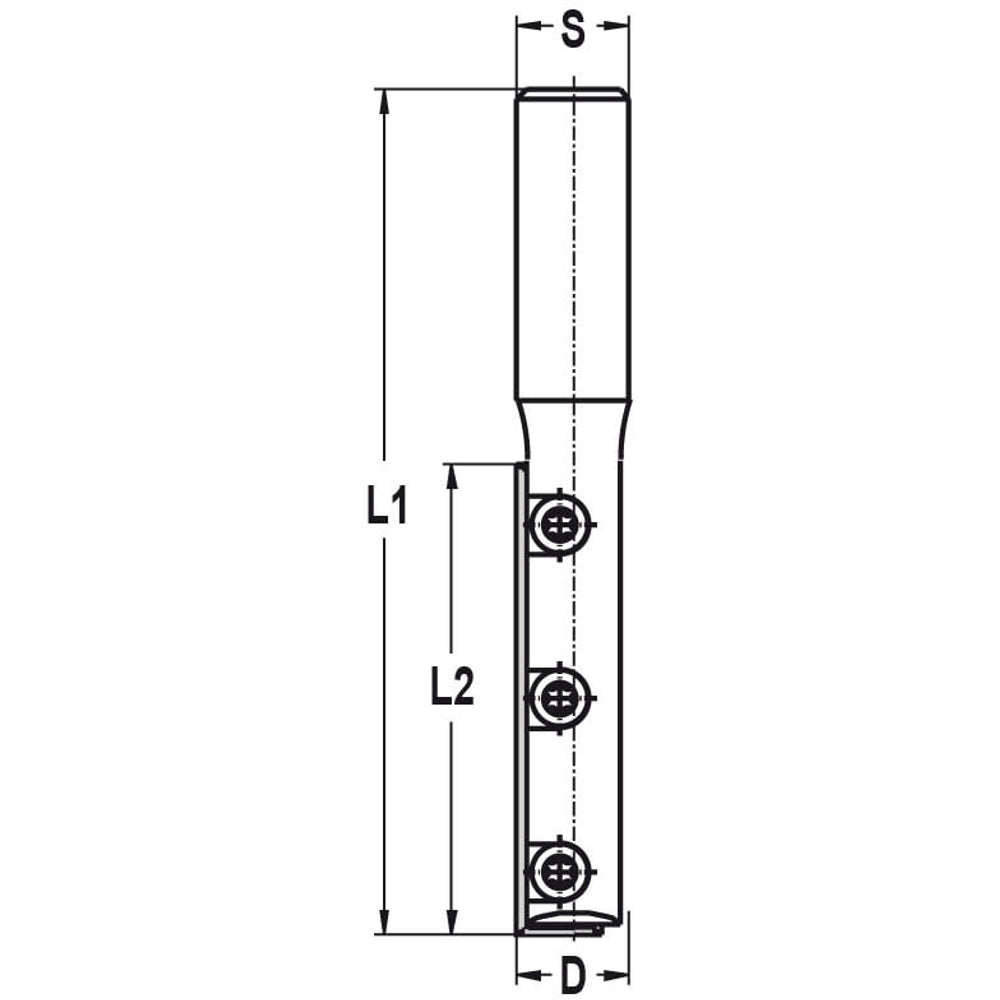 Keermesgroeffrees Ø 12 x 50 mm, TL=95 mm, S=12 mm, HW