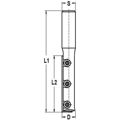 Keermesgroeffrees Ø 12 x 50 mm, TL=95 mm, S=12 mm, HW