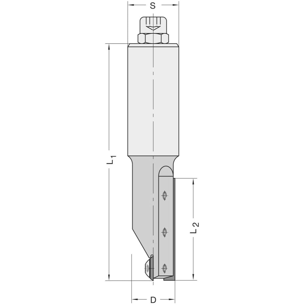 Keermesgroeffrees Ø 18 x 50 mm, TL=116 mm, S=25 mm, Z=1+1, HW