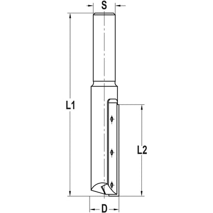 Keermesgroeffrees Ø 18 x 50 mm, TL=101 mm, S=12 mm, HW