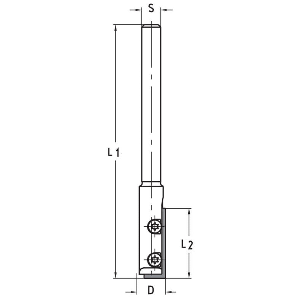 Keermesgroeffrees Ø 12 x 30 mm, TL=107 mm, S=8 mm, HW