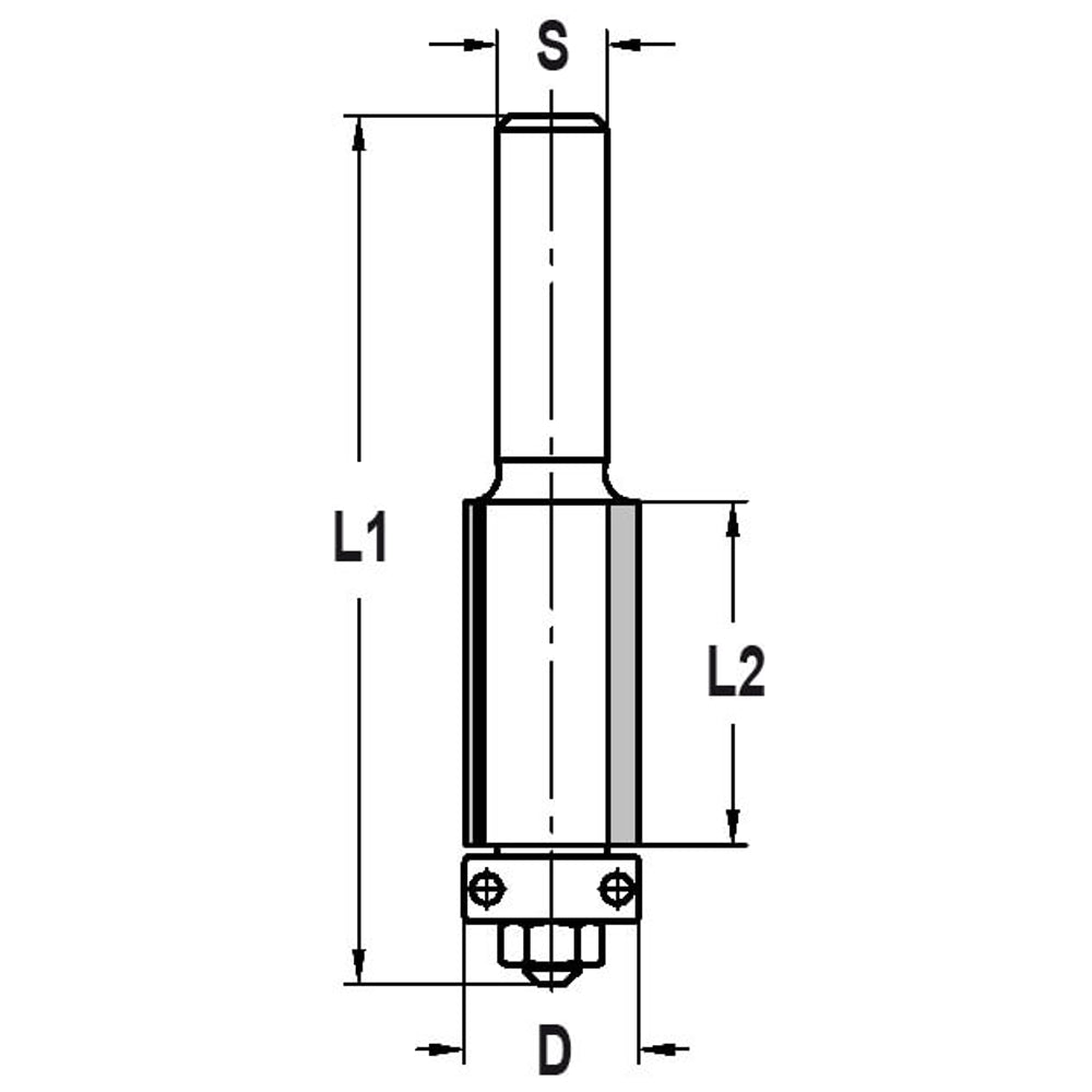 Kantenfrees recht Ø 12,7 x 25 mm, TL=63 mm, S=6 mm, HW