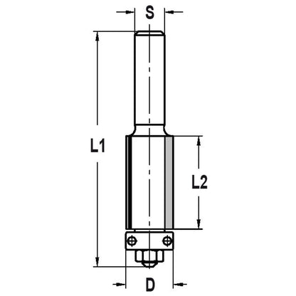 Kantenfrees recht Ø 9,5 x 25 mm, TL=68 mm, S=6 mm, HW