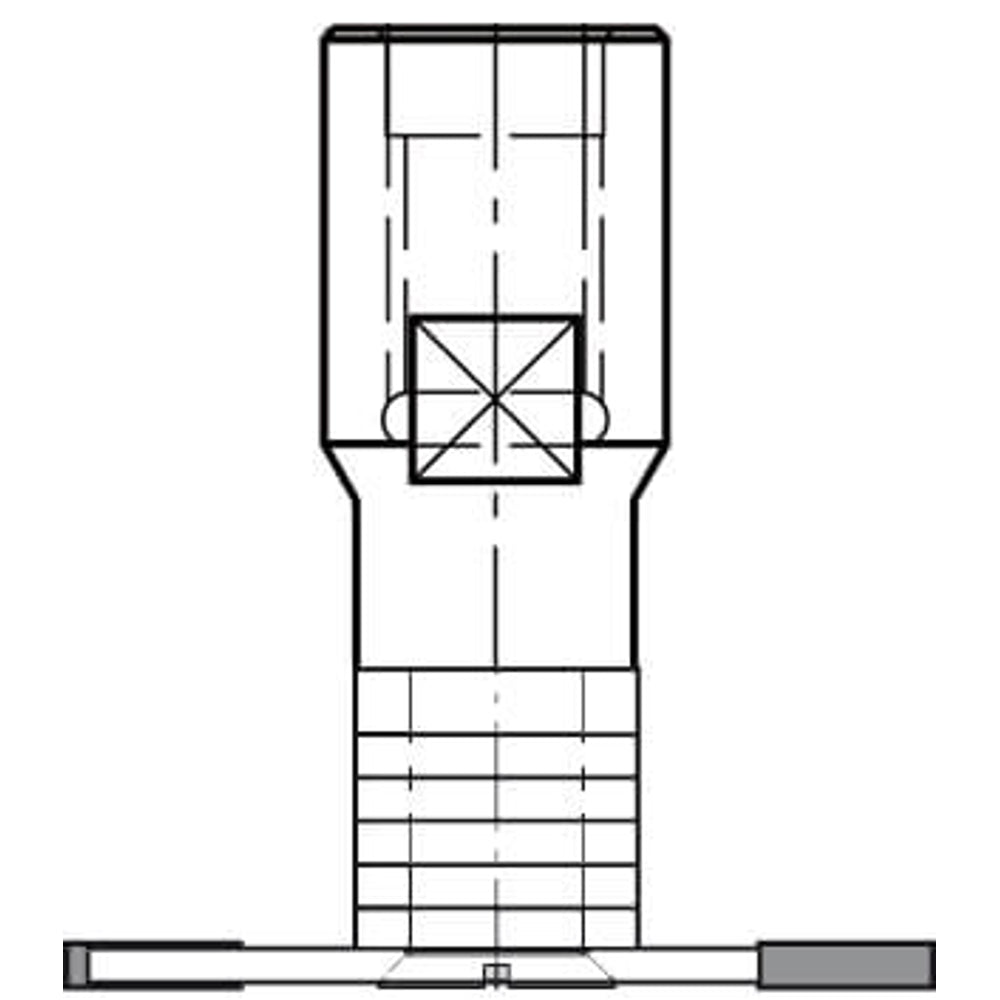 Spindel met vlakke onderkant, opname (d) 8,0 mm, L2=15 mm, Binnendraad M10