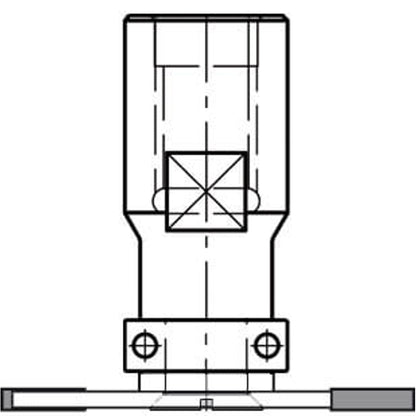 Spindel met vlakke onderkant en lager, opname (d) 8,0 mm, L2=15 mm, Binnendraad M12