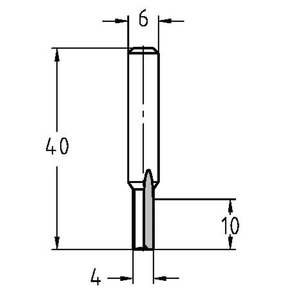 Groeffrees Ø 4 x 10 mm, TL=40 mm, S=6 mm, VHW