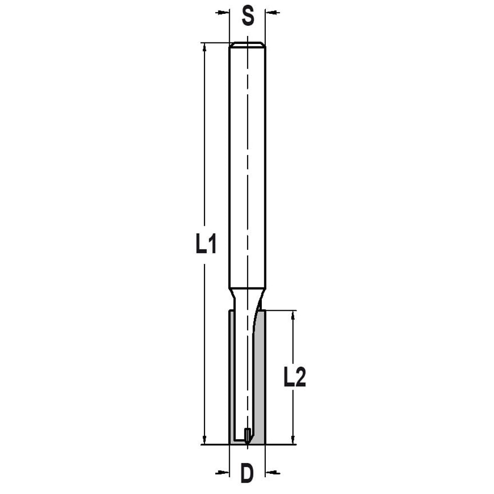 Groeffrees Ø 10 x 40 mm, TL=97 mm, S=10 mm, HW