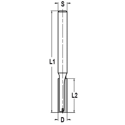 Groeffrees Ø 10 x 40 mm, TL=97 mm, S=10 mm, HW