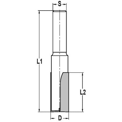 Groeffrees Ø 14 x 50 mm, TL=100 mm, S=12 mm, HW