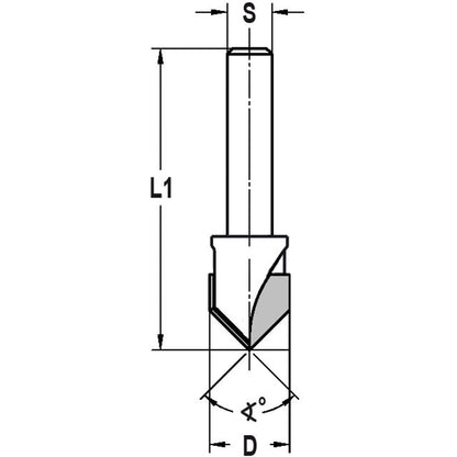 Alucobond V-Groeffrees 90°, D=15,9 mm, S=8 mm, HW, Z=2