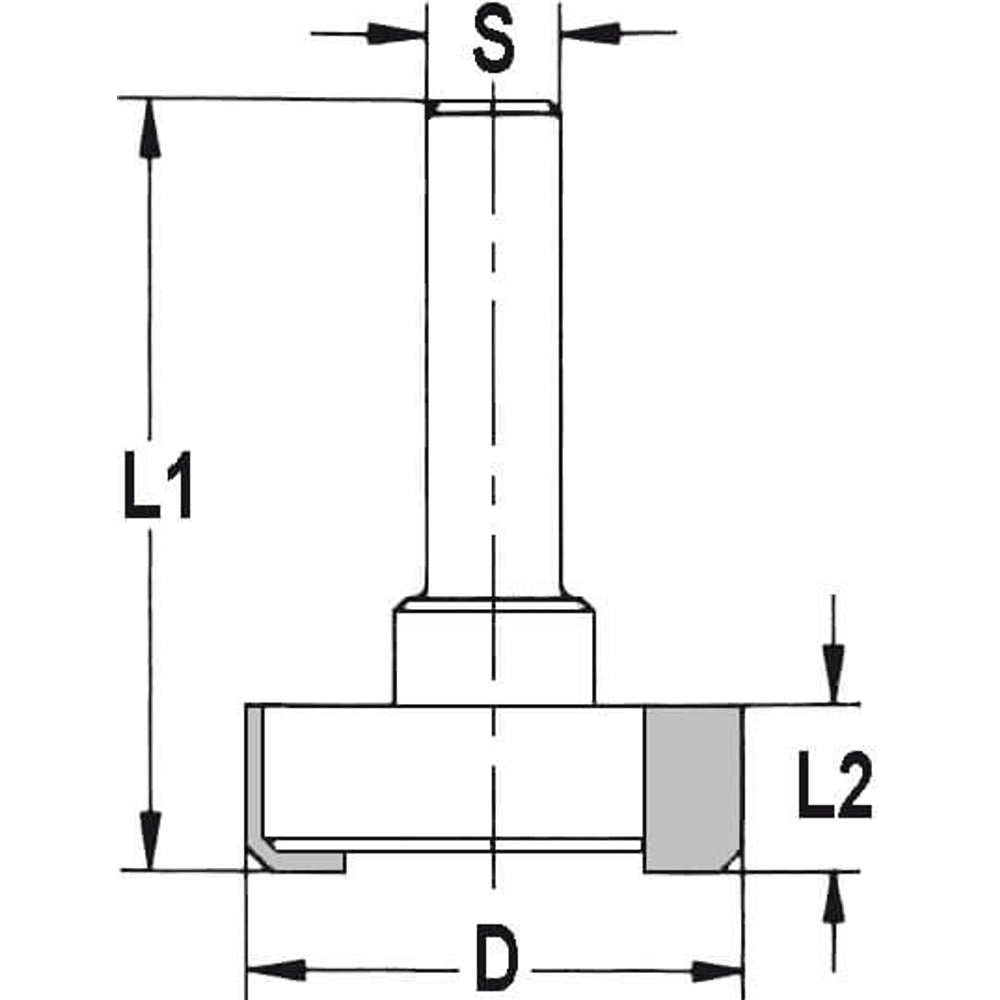 Vlakfrees Ø 30 x 10 mm, TL=50 mm, S=8 mm, HW