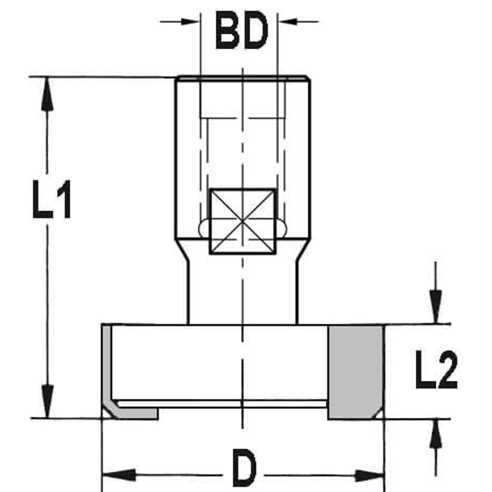 Vlakfrees Ø 30 x 10 mm, TL=40 mm, Binnendraad M10, HW