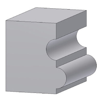 Multiprofielfrees R=3,0 mm met lager, L2=16 mm, S=8 mm, HW