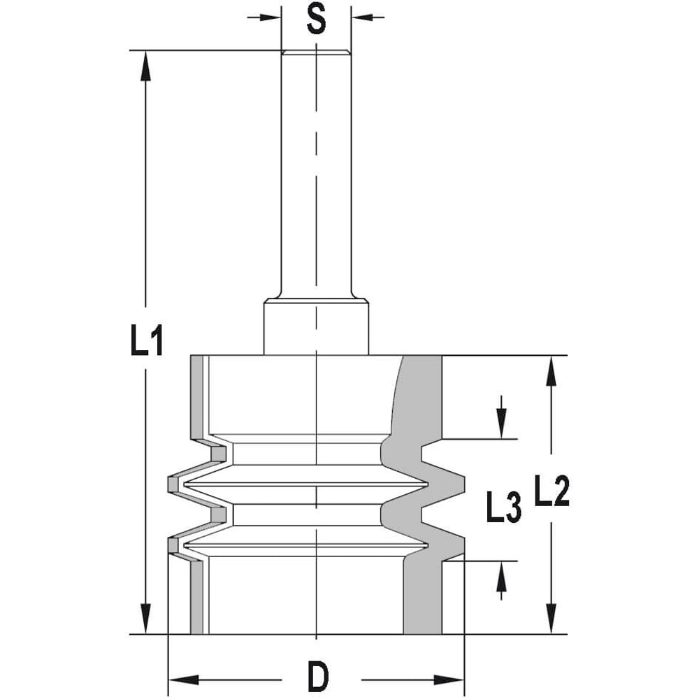 Verlijmfrees D=34 mm, L2=32 mm, S=8 mm, HW