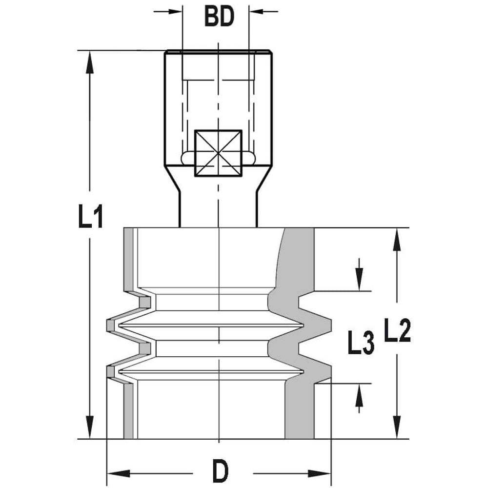 Verlijmfrees D=34 mm, L2=32 mm, Binnendraad M12, HW