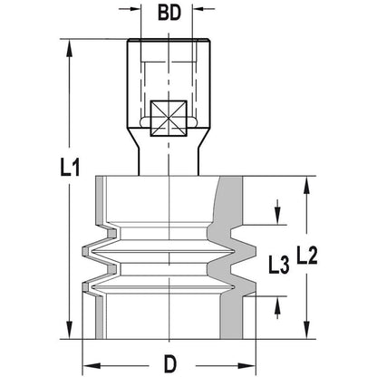 Verlijmfrees D=34 mm, L2=32 mm, Binnendraad M12, HW