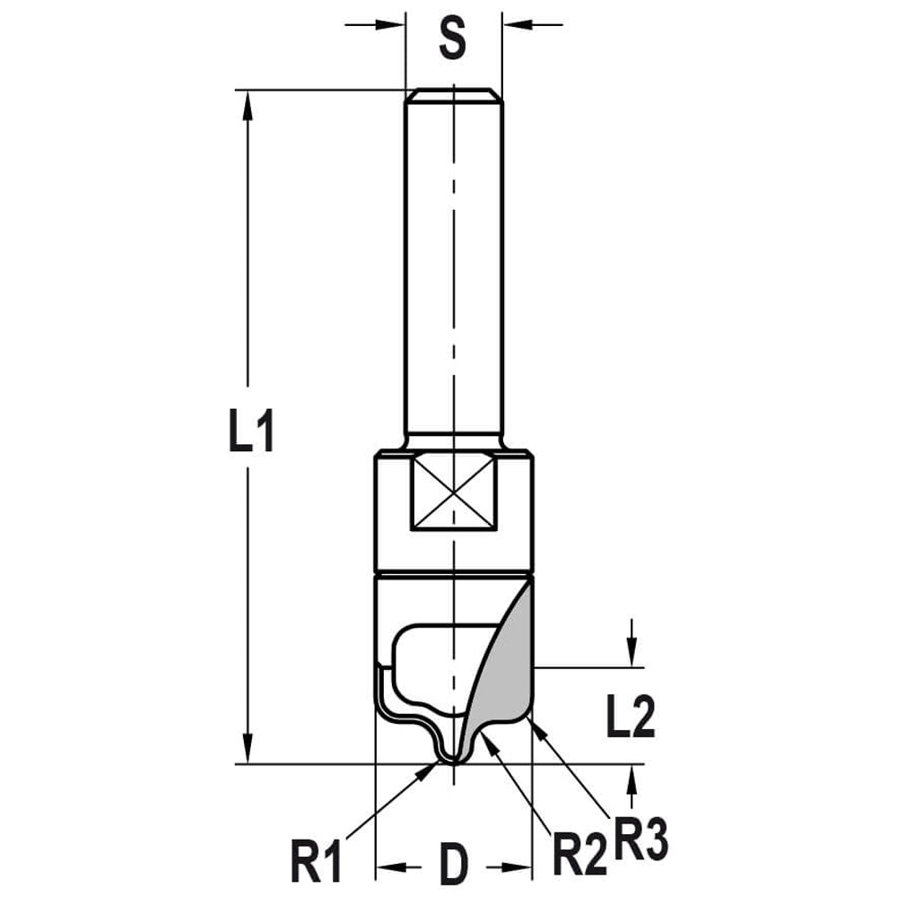 Paneelfrees R=1,5/2,0 mm, TL=51 mm, S=10 mm, HW