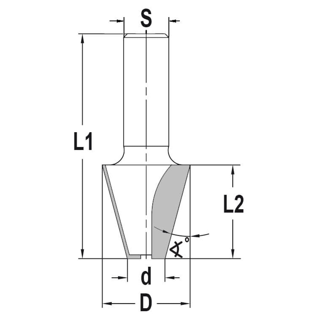 Watergootfrees R=5 D=25x25 mm