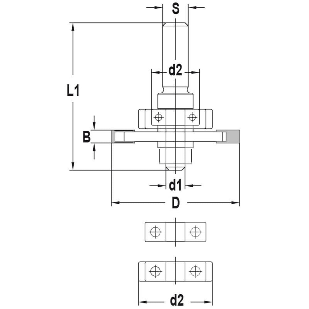 Lamellofreesset met 3 geleidelagers, D=40 mm, S=8 mm, HW