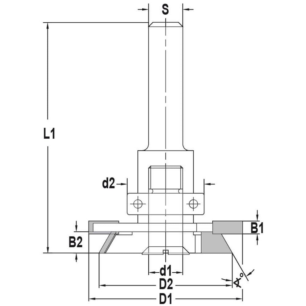 Afdichtingsfreesset met geleidelager, S=12 mm, HW