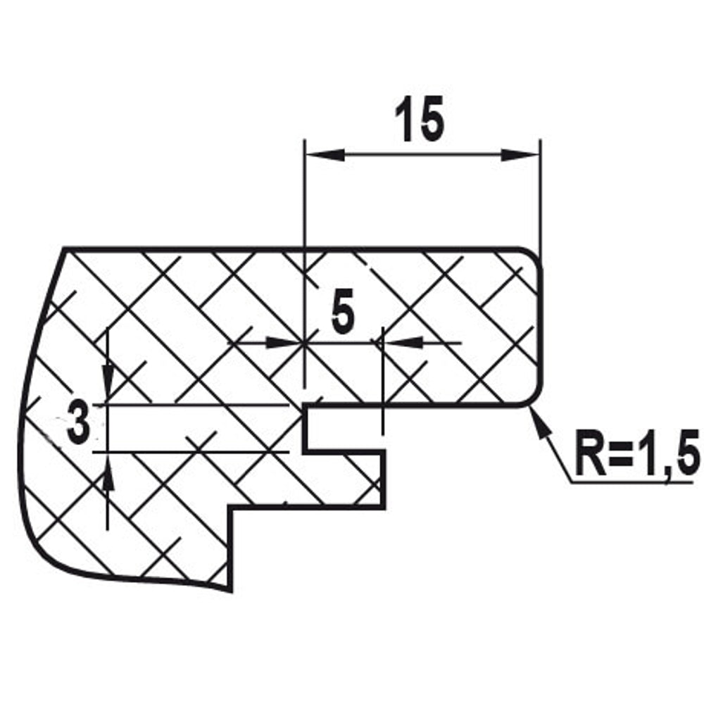 Afdichtingsfreesset met geleidelager, D=50 mm, S=12 mm, HW