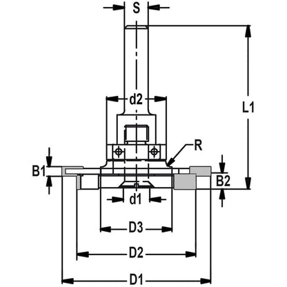Afdichtingsfreesset met geleidelager, D=50 mm, S=12 mm, HW