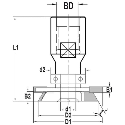 Afdichtingsfreesset met geleidelager, Binnendraad M12, HW