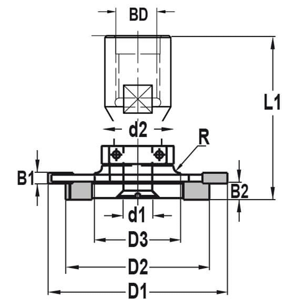 Afdichtingsfreesset met geleidelager, D=50 mm, Binnendraad M10, HW