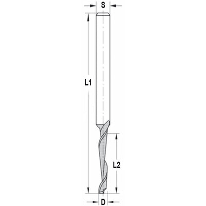 Ontwateringssleuffrees Ø 5 x 40 mm, TL=100 mm, S=8 mm, HS