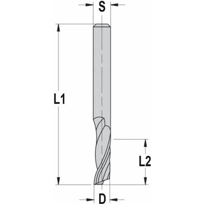 VHW éénsnijder Z=1 3x12x50mm