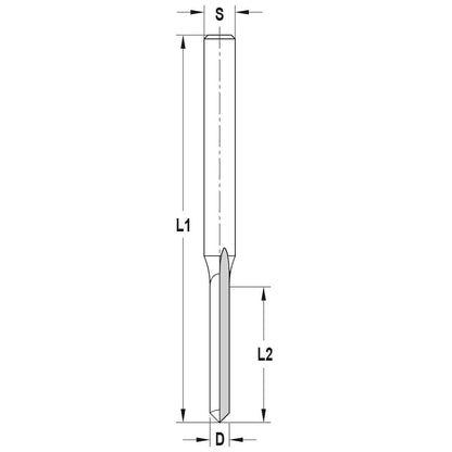 Ontwateringssleuffrees Ø 4 x 25 mm, TL=100 mm, S=8 mm, HS