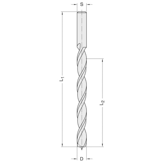 Spiraalboor 4 x 40 mm TL=75 links