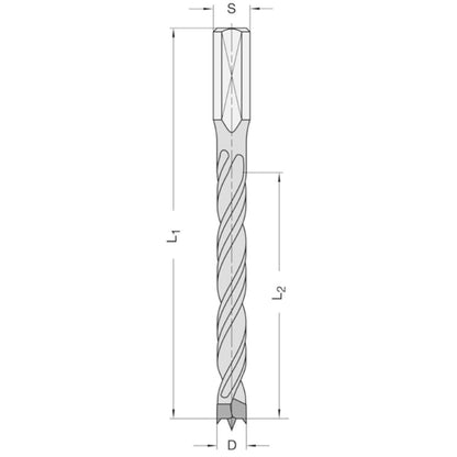 Drevelboor 16 mm SL=98 TL=130 Links