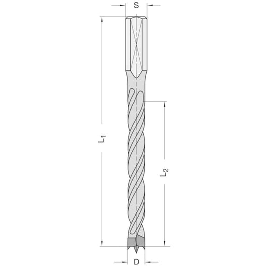 Drevelboor 8 mm SL=45 TL=85