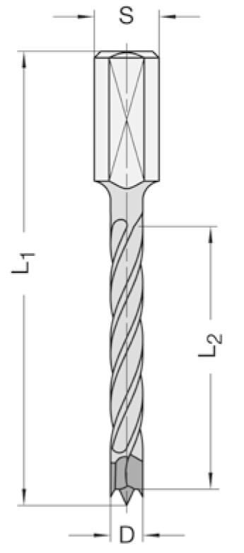 Drevelboor 6 mm SL=30 TL=57,5 link
