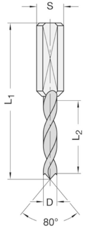 Drevelboor 3,5x30x70,0 mm links