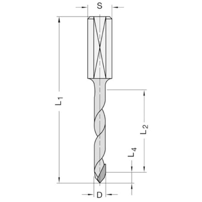 DIAMANT DREVELBOOR 5 MM SL=27