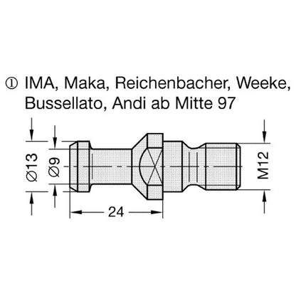 Aantrekbout D=12/8mm f.BIESSE