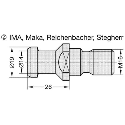 Aantrekbout D=13 / 8,5mm f. HEIAN