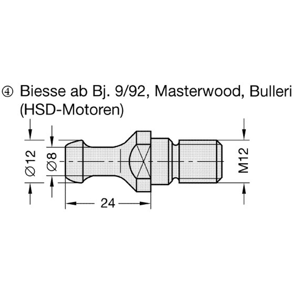 Aantrekbout D=12/8mm f.BIESSE