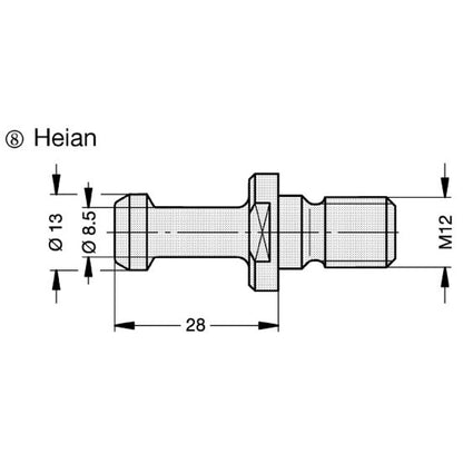 Aantrekbout D=12mm f.BIESSE