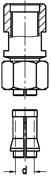Spantang 3-delig compleet voor S=12 naar Binnendraad M12