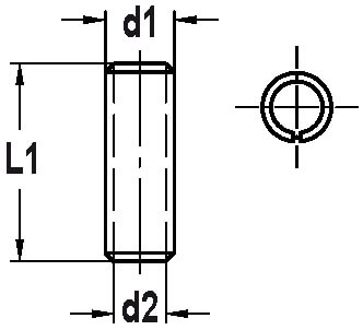Verloopbus D=12 mm / d=10 mm, L1=23 mm