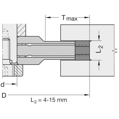 Verstelbare keermes groefzaag Ø 125 x 20 mm, L2=4 – 15 mm, HW