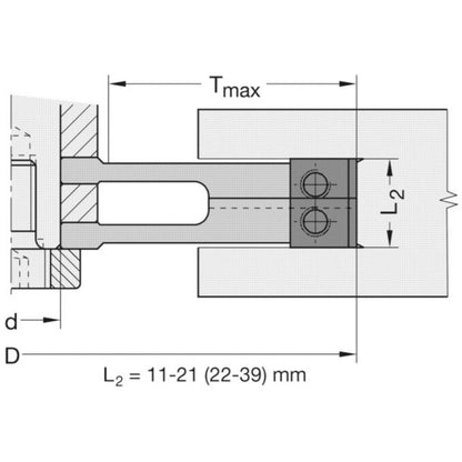 Verstelbare keermes groefzaag Ø 140 x 20 mm met SK30 opname, HW, Z=4/V=4