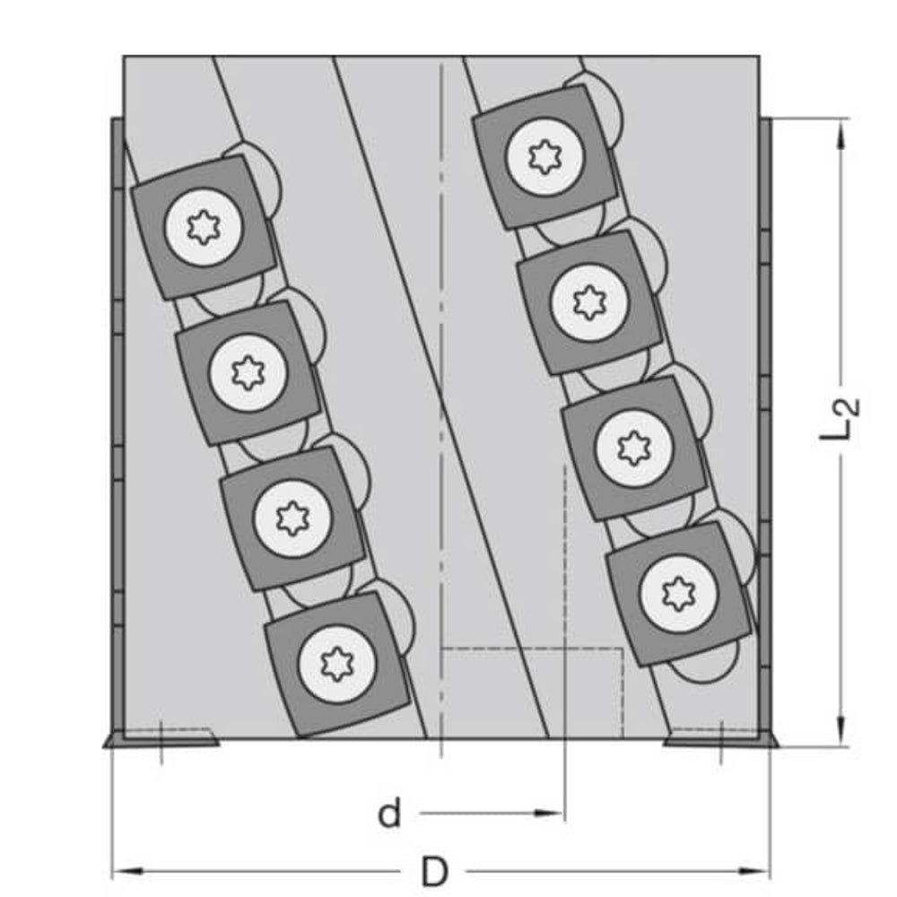 Keermes Spiraalmessenkop Ø 80 x 30 mm, TL=86 mm, Z=2+2+V2, HW