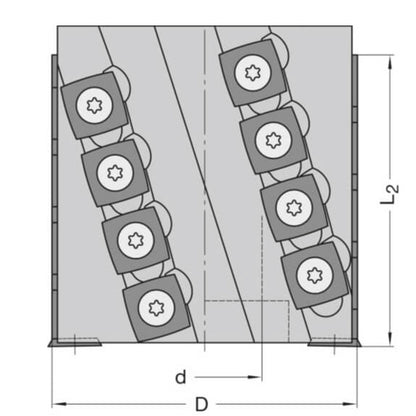 Keermes Spiraalmessenkop Ø 80 x 30 mm, TL=86 mm, Z=2+2+V2, HW