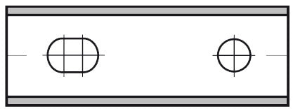 Keermes 100,0 x 13,0 x 2,2 mm (2-gats), tweezijdig geslepen, HW